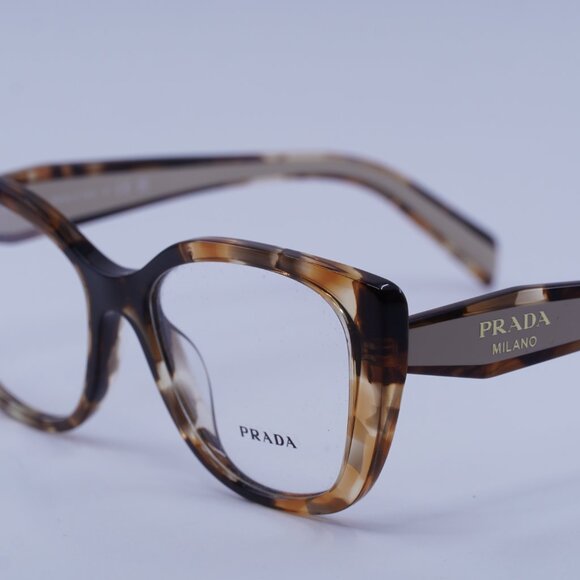 Prada PRB04V 07R1O1 Eyeglasses Havana Caramel 53mm Cat Eye Frame - Picture 9 of 11